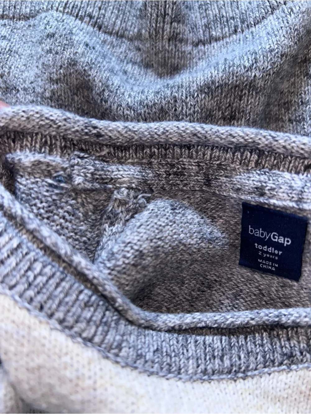 Gap Toddler Raglan Pullover Sweater - Light Gray & Heather Gray, 2T